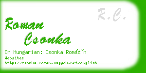 roman csonka business card